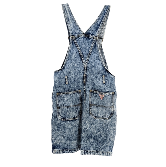 Guess George Marciano VINTAGE 90s Y2K Acid Wash Denim Overall Dress Size 2 - Picture 3 of 11